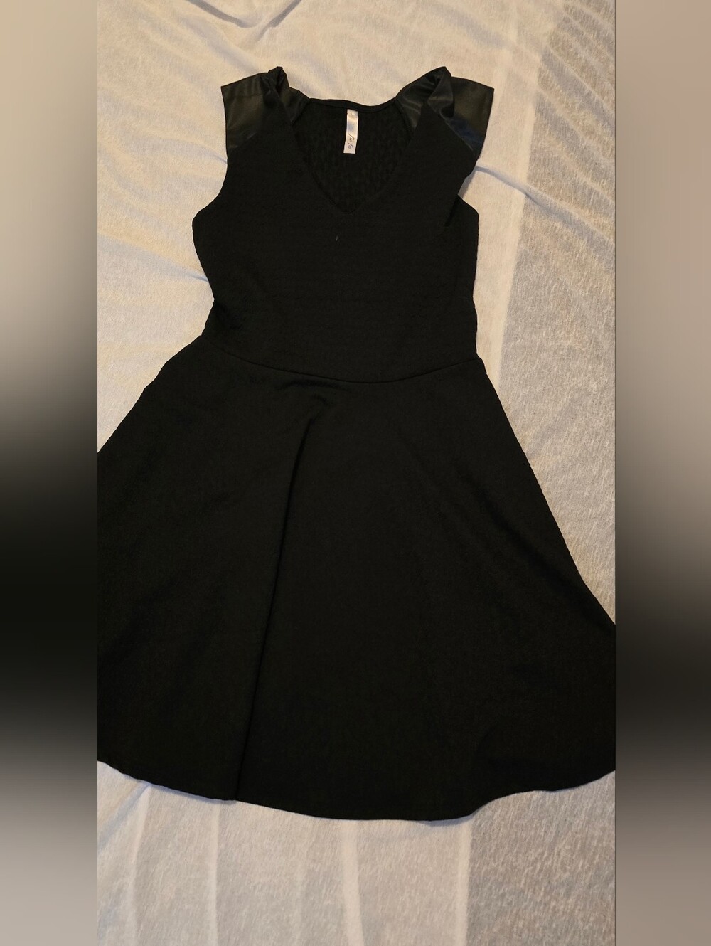 Sleeveless Black V-Neck Fit & Flare Dress